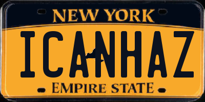 NY license plate ICANHAZ