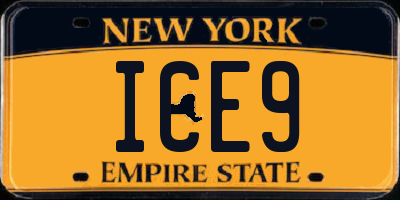 NY license plate ICE9