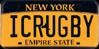 NY license plate ICRUGBY