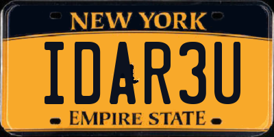 NY license plate IDAR3U