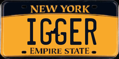 NY license plate IGGER