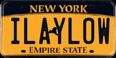 NY license plate ILAYLOW