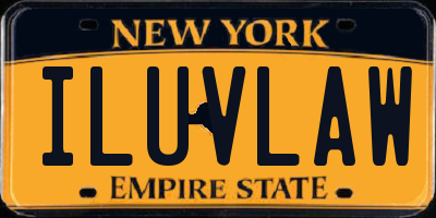 NY license plate ILUVLAW