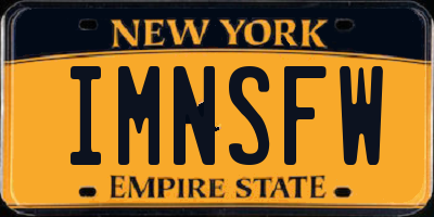 NY license plate IMNSFW