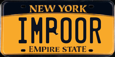 NY license plate IMPOOR