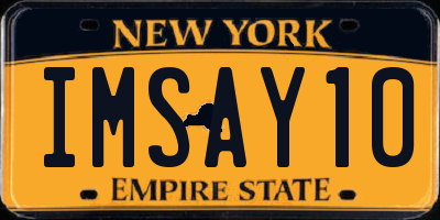 NY license plate IMSAY10