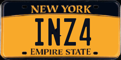 NY license plate INZ4