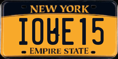 NY license plate IOUE15