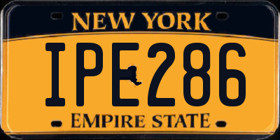 NY license plate IPE286