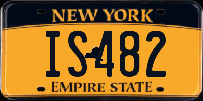 NY license plate IS482