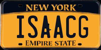 NY license plate ISAACG