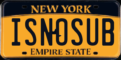 NY license plate ISNOSUB