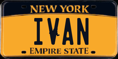 NY license plate IVAN