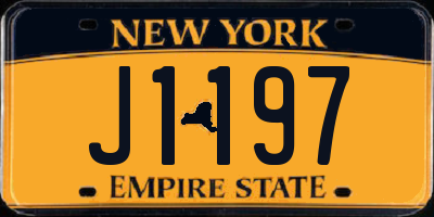 NY license plate J1197