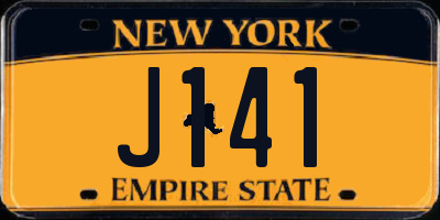 NY license plate J141