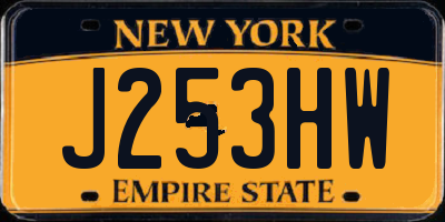 NY license plate J253HW