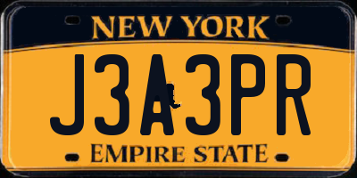 NY license plate J3A3PR