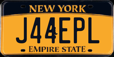 NY license plate J44EPL