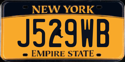 NY license plate J529WB