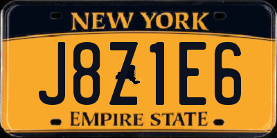 NY license plate J8Z1E6