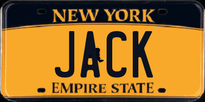 NY license plate JACK