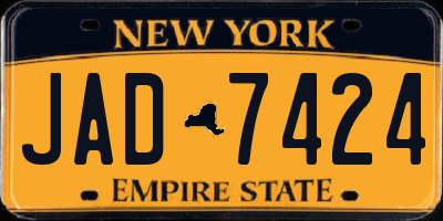 NY license plate JAD7424