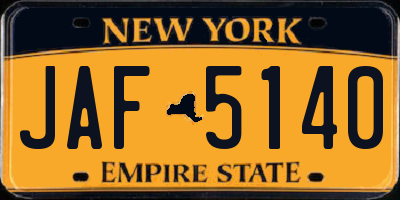 NY license plate JAF5140