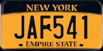 NY license plate JAF541