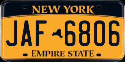 NY license plate JAF6806