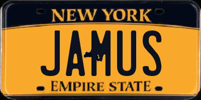 NY license plate JAMUS