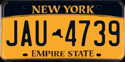 NY license plate JAU4739