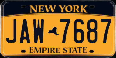 NY license plate JAW7687