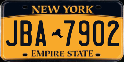 NY license plate JBA7902