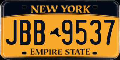 NY license plate JBB9537