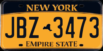 NY license plate JBZ3473