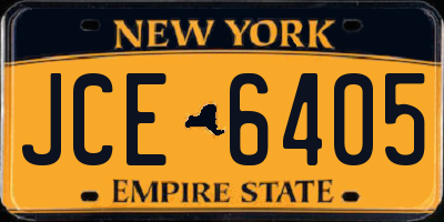 NY license plate JCE6405