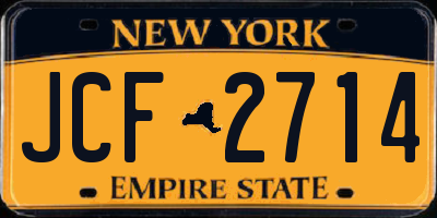 NY license plate JCF2714