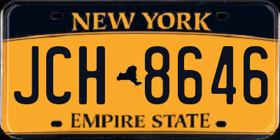 NY license plate JCH8646