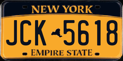 NY license plate JCK5618