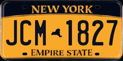 NY license plate JCM1827