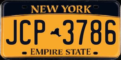 NY license plate JCP3786