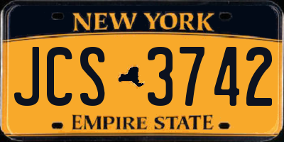 NY license plate JCS3742