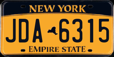 NY license plate JDA6315