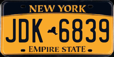 NY license plate JDK6839