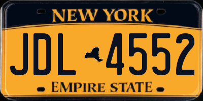 NY license plate JDL4552
