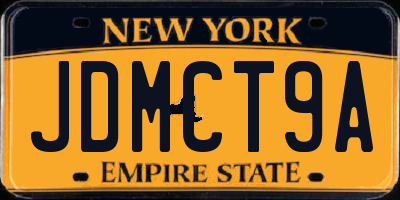 NY license plate JDMCT9A