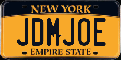 NY license plate JDMJOE