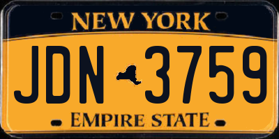 NY license plate JDN3759