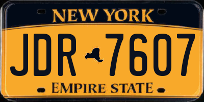 NY license plate JDR7607