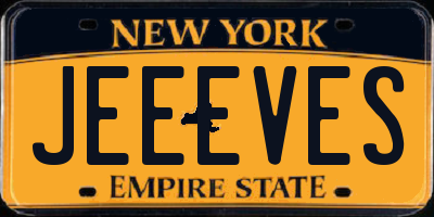 NY license plate JEEEVES